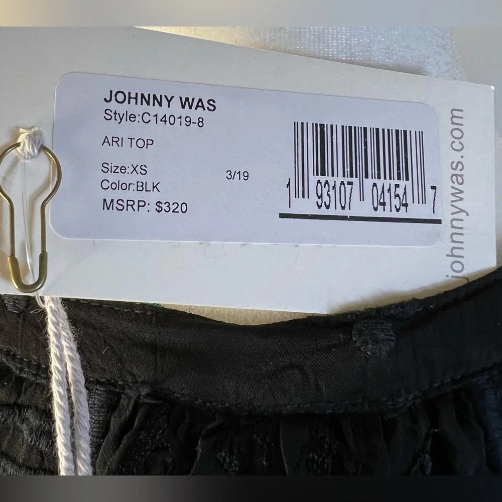 Johnny Was Black Ari Eyelet Blouse, XS with Black Lace Slip Cami, Size M, NWT - Picture 14 of 16